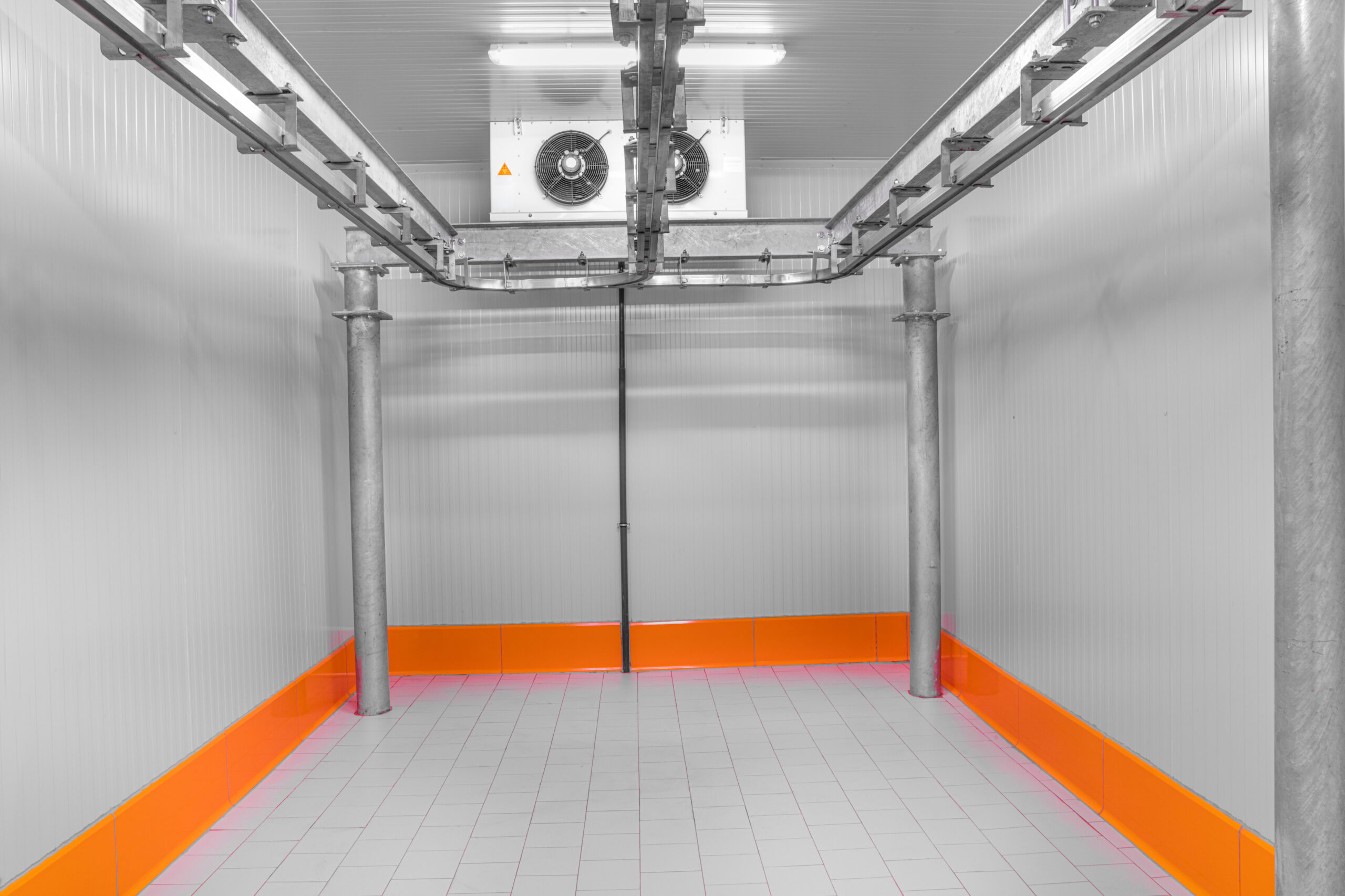 warehouse freezer, cold storage.